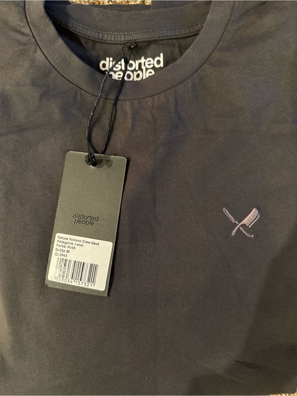 Distorted People Burn in Heaven Men’s Crew Neck T-Shirt in Charcoal